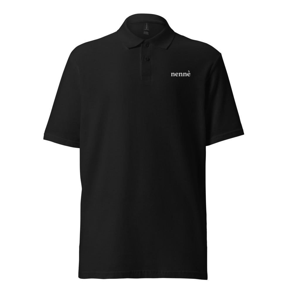 Maglietta Polo Unisex Nera | Ricamo 'nennè'